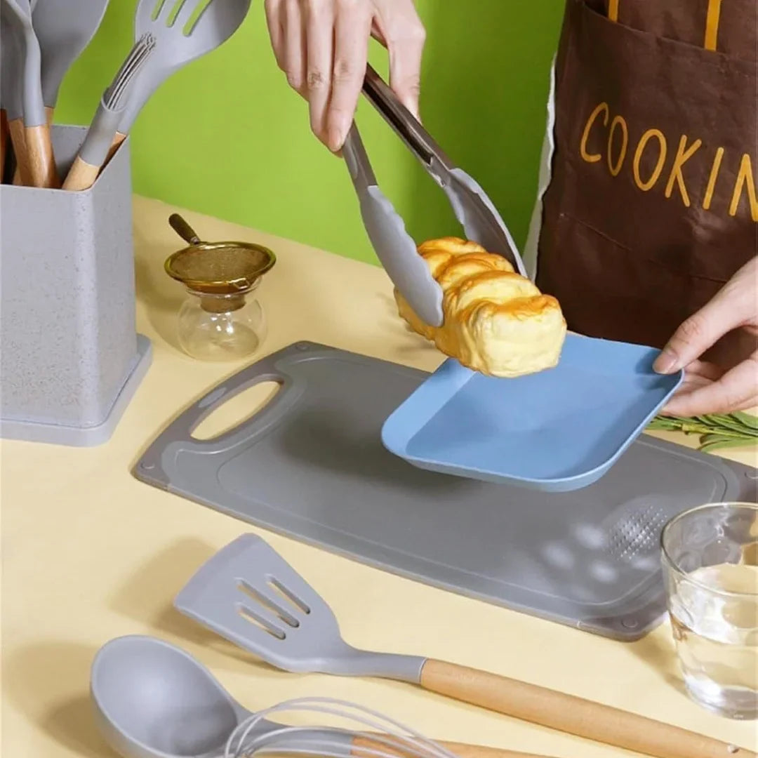 19-Piece Kitchen Utensils Set – Heat-Resistant Silicone & Stainless